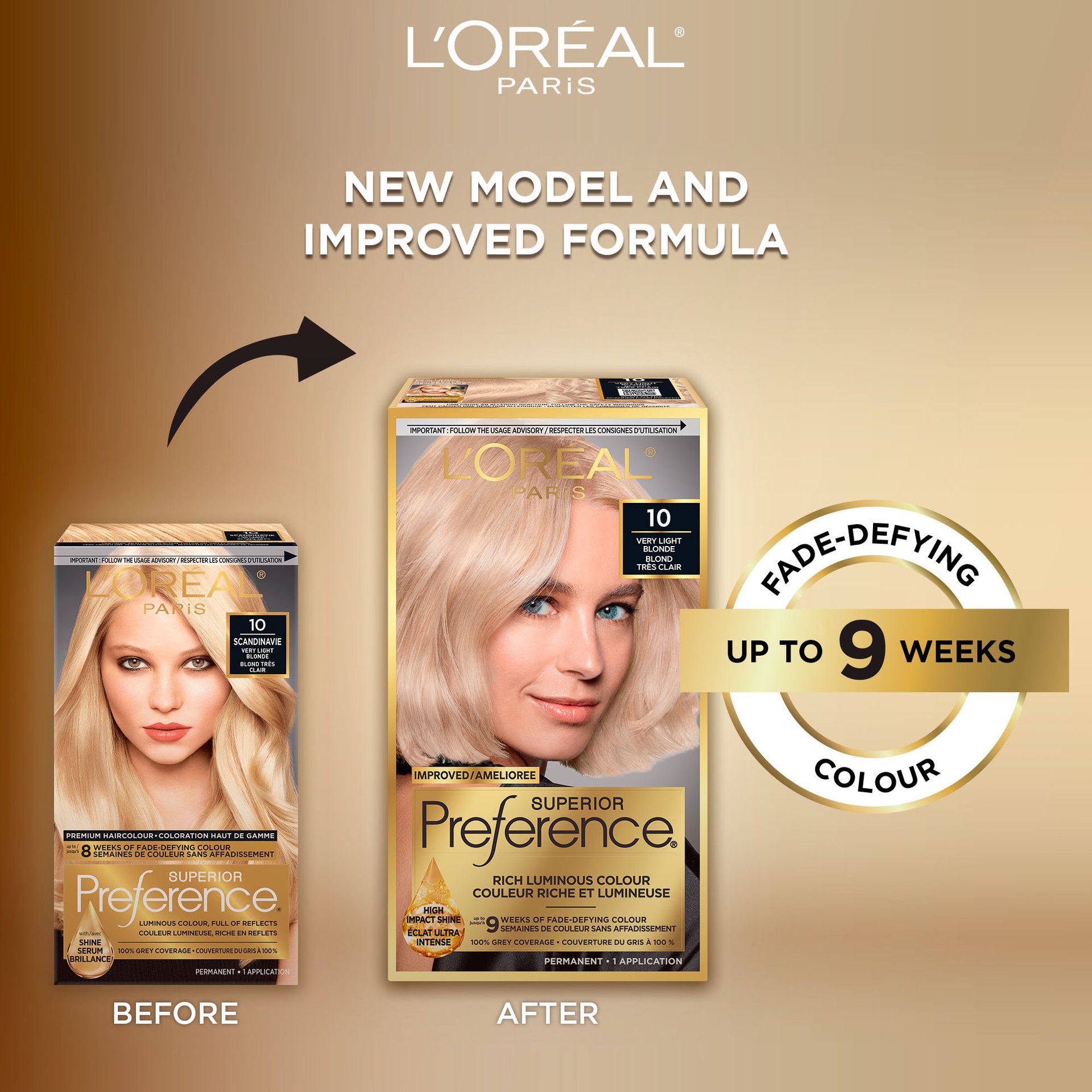 Old and new packaging of Superior Preference showcasing the new and improved formula